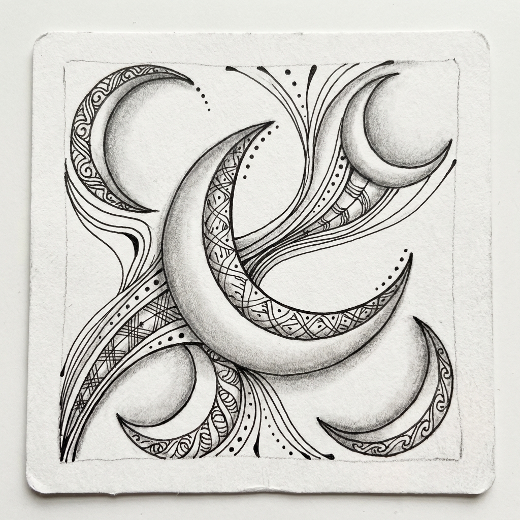 クレセントムーンの描き方